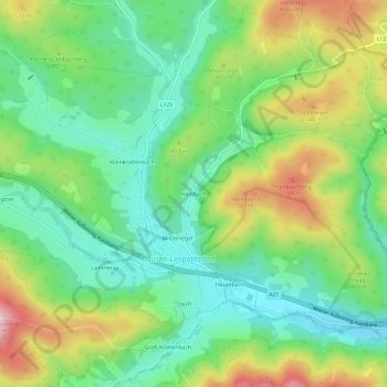 Hainbach地形图、海拔、地势