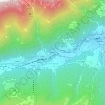 Mastellina地形图、海拔、地势