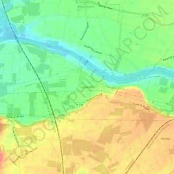 La Vanelle地形图、海拔、地势