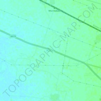 Auwan地形图、海拔、地势