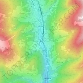 Ried地形图、海拔、地势