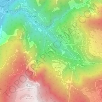 Ondertol地形图、海拔、地势