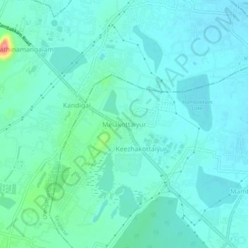 Melakottaiyur地形图、海拔、地势