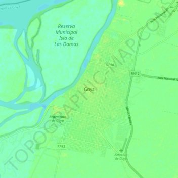 Goya地形图、海拔、地势