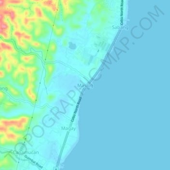 Maslog地形图、海拔、地势
