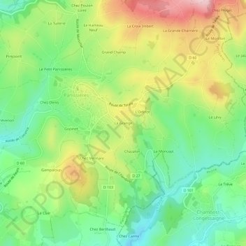 La Grange地形图、海拔、地势