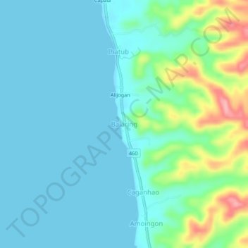 Balaring地形图、海拔、地势