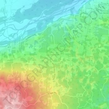 Santi Angeli地形图、海拔、地势