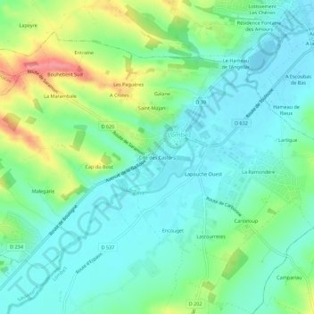Cité des Castors地形图、海拔、地势