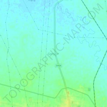 Gangaur地形图、海拔、地势