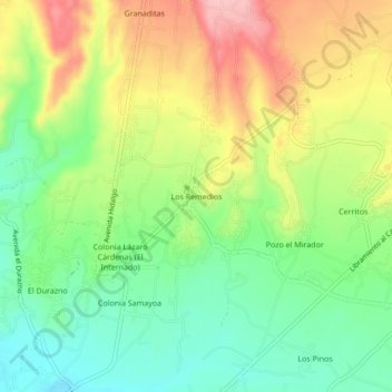Los Remedios地形图、海拔、地势