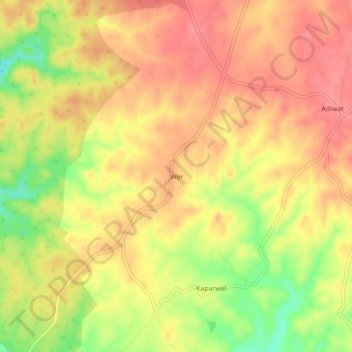 Wer地形图、海拔、地势