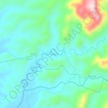 Tugos地形图、海拔、地势