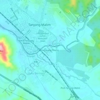 Kampung Pinang地形图、海拔、地势