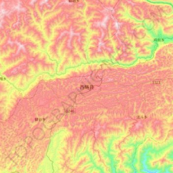 西畴县地形图、海拔、地势