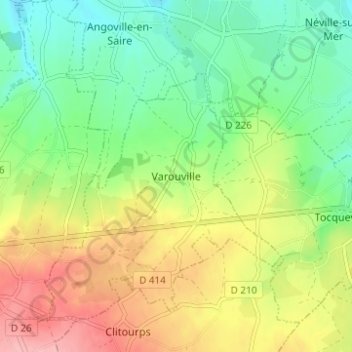 Varouville地形图、海拔、地势