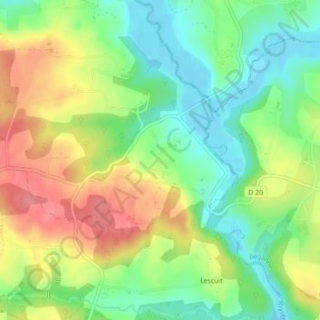 Lespont地形图、海拔、地势