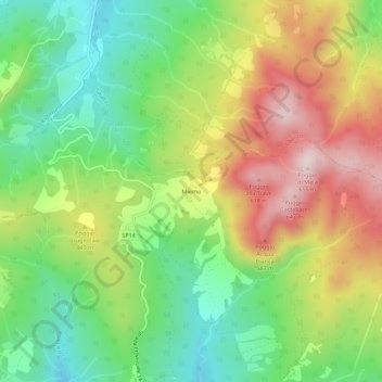 Miemo地形图、海拔、地势