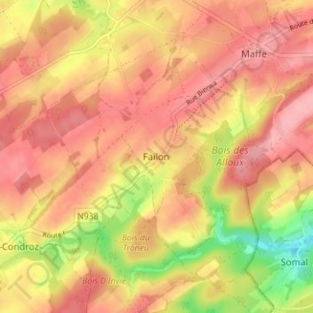 Failon地形图、海拔、地势