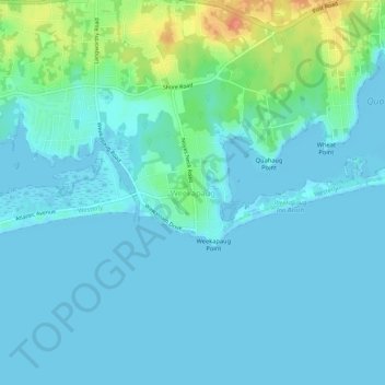 Weekapaug地形图、海拔、地势
