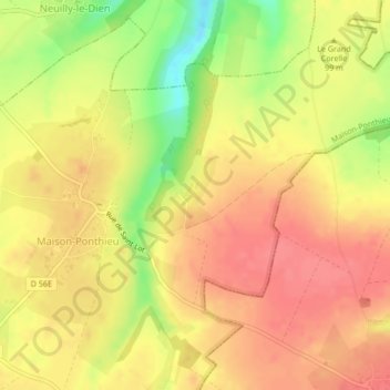 Saint-Lot地形图、海拔、地势