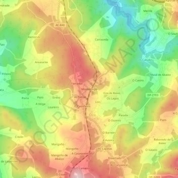 Montelongo地形图、海拔、地势