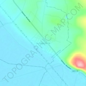 La Angostura地形图、海拔、地势
