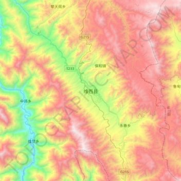 维西县地形图、海拔、地势