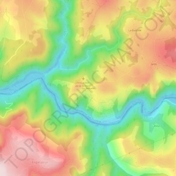 La Taillade地形图、海拔、地势