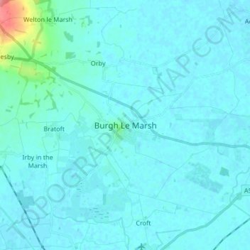Burgh Le Marsh地形图、海拔、地势