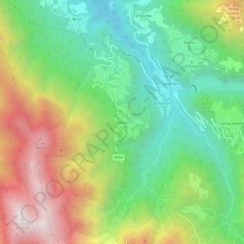 Ometto地形图、海拔、地势