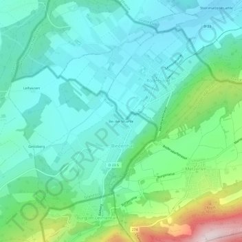Bei der Muehle地形图、海拔、地势