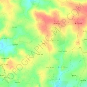 Kerdu地形图、海拔、地势