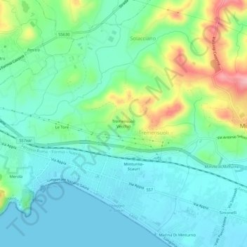 Tremensuoli Vecchio地形图、海拔、地势