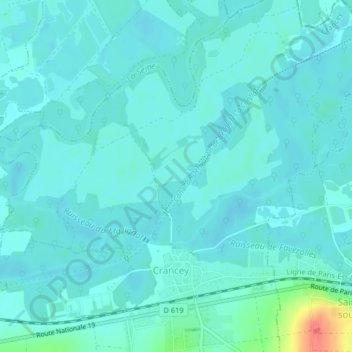 Les Hachettes地形图、海拔、地势