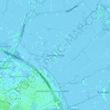 Zunderdorp地形图、海拔、地势