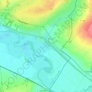 Crot Millon地形图、海拔、地势