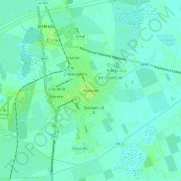 Dolores地形图、海拔、地势