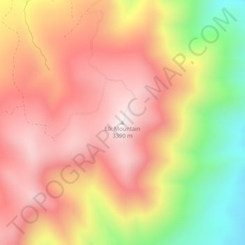 Elk Mountain地形图、海拔、地势