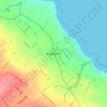 Kingsbarns地形图、海拔、地势