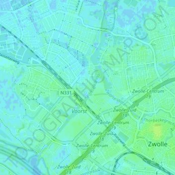 Frankhuis地形图、海拔、地势