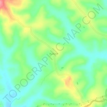 Kukke地形图、海拔、地势