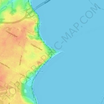 Gull Point地形图、海拔、地势