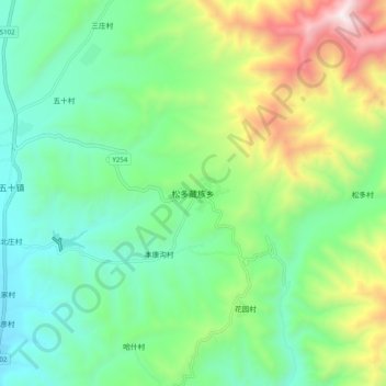 松多藏族乡地形图、海拔、地势