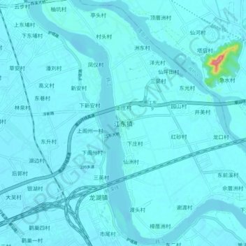 江东镇地形图、海拔、地势