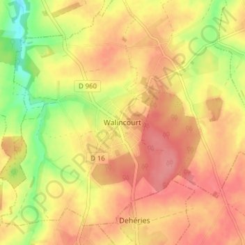 Walincourt地形图、海拔、地势
