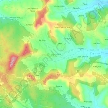 Gondemaria地形图、海拔、地势