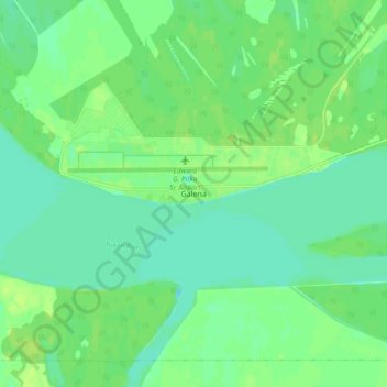 Galena地形图、海拔、地势