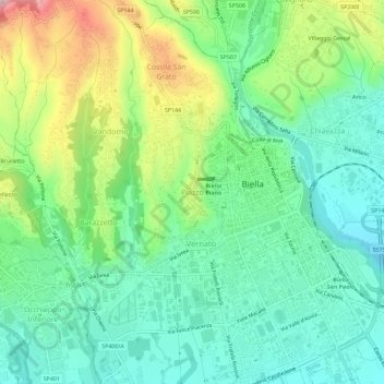Piazzo地形图、海拔、地势