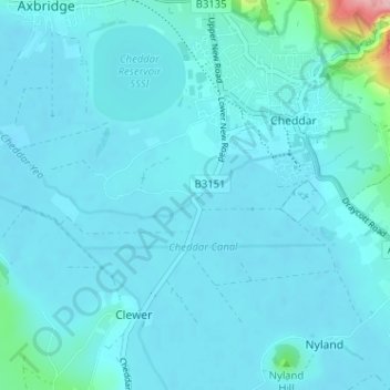 Hythe地形图、海拔、地势